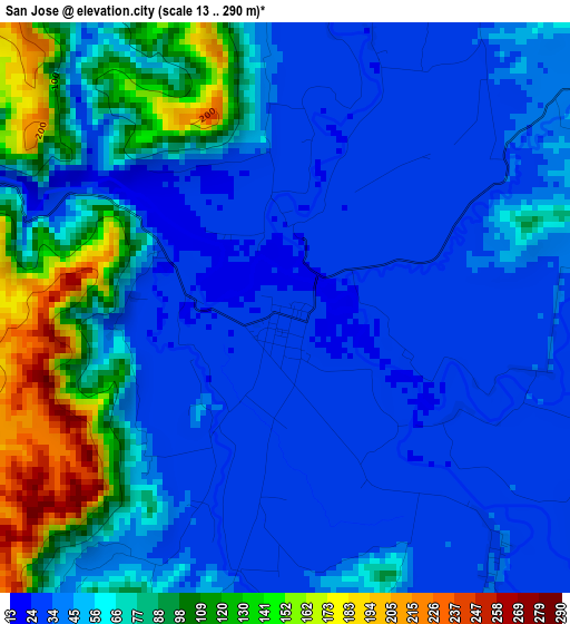 San Jose elevation map