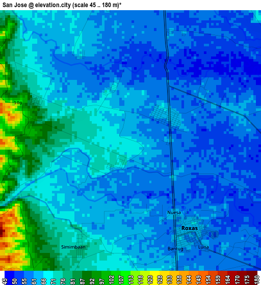 San Jose elevation map