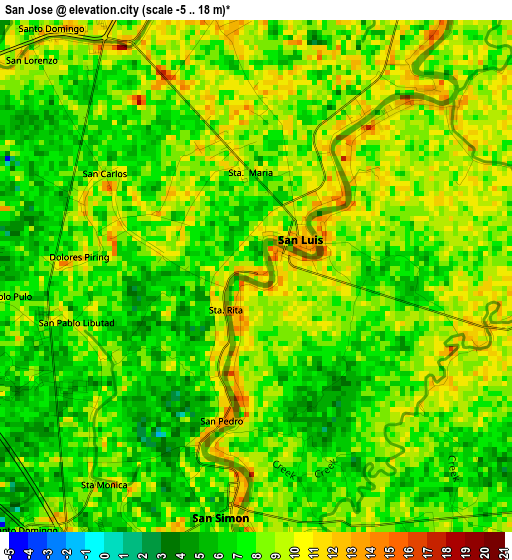 San Jose elevation map