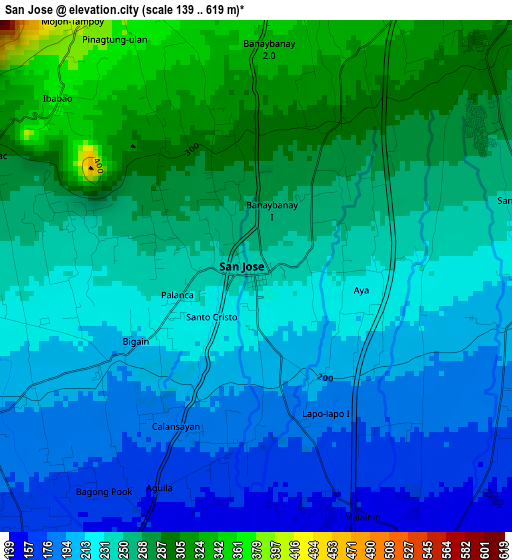 San Jose elevation map