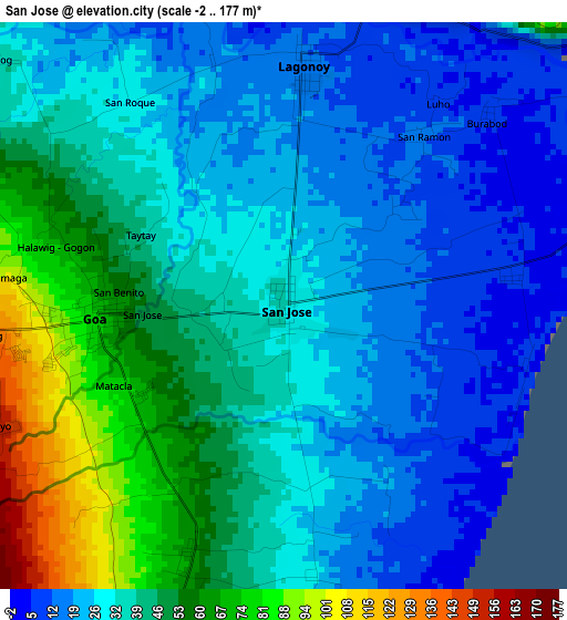 San Jose elevation map