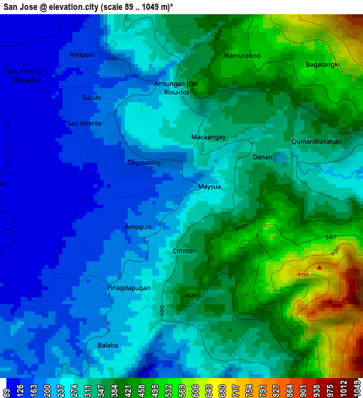 San Jose elevation map