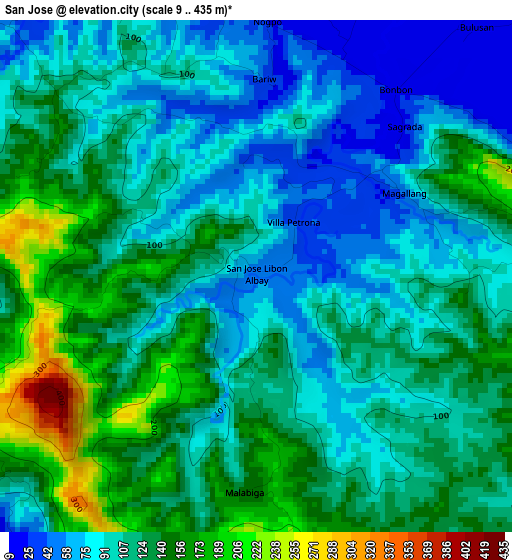 San Jose elevation map