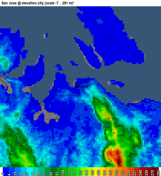 San Jose elevation map