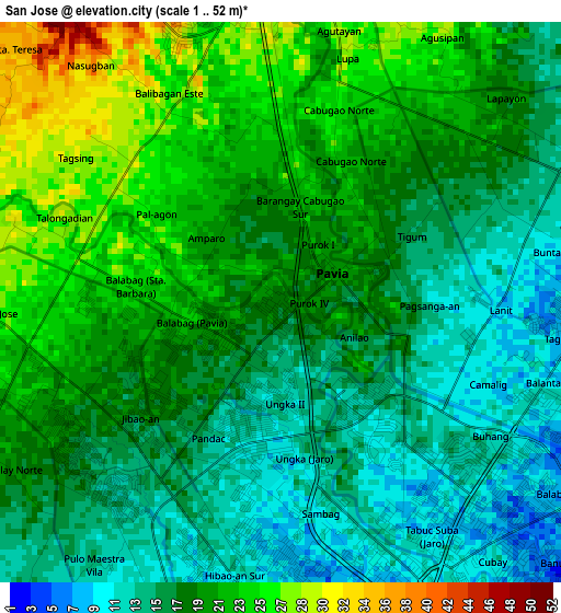 San Jose elevation map