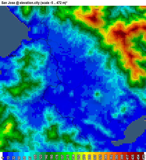 San Jose elevation map