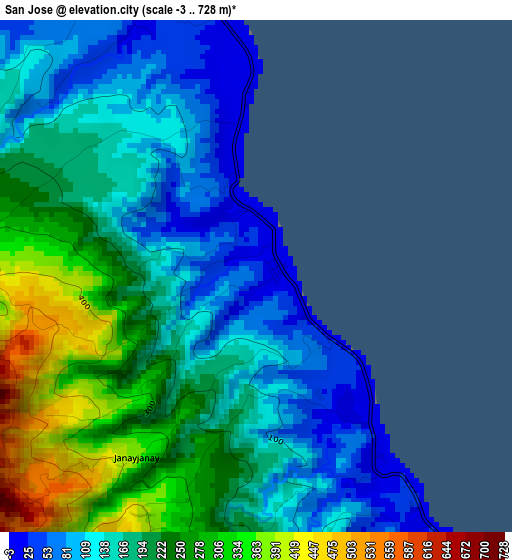 San Jose elevation map