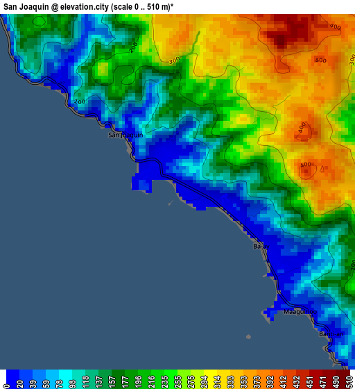 San Joaquin elevation map