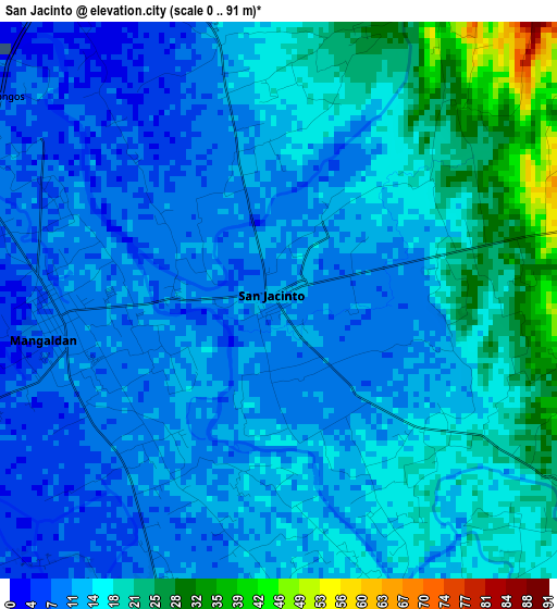 San Jacinto elevation map