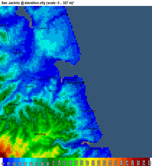 San Jacinto elevation map