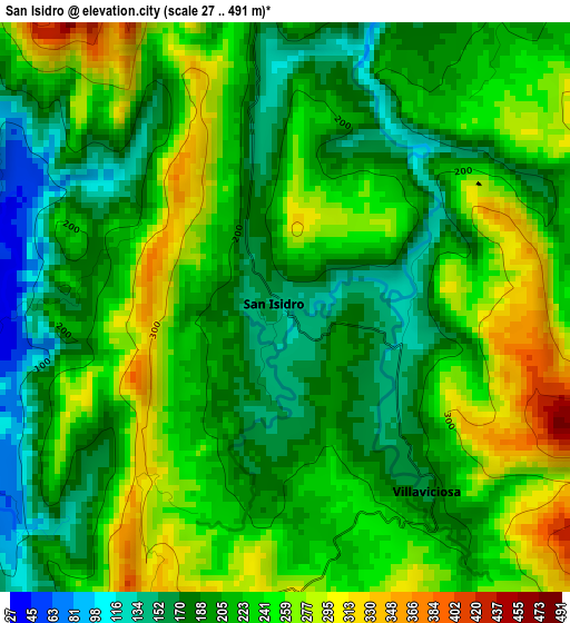 San Isidro elevation map