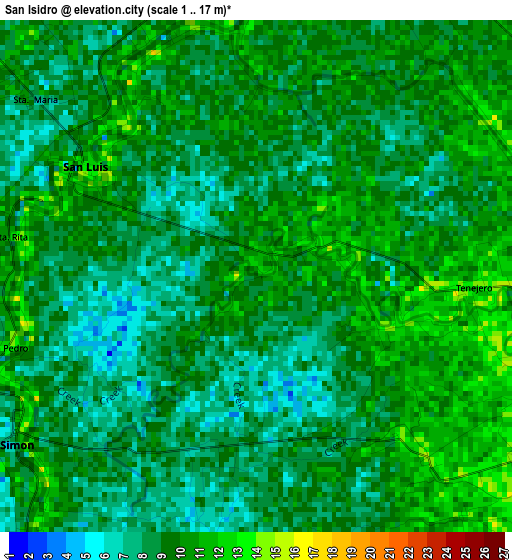 San Isidro elevation map