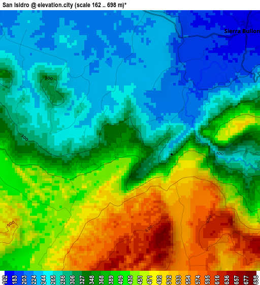 San Isidro elevation map