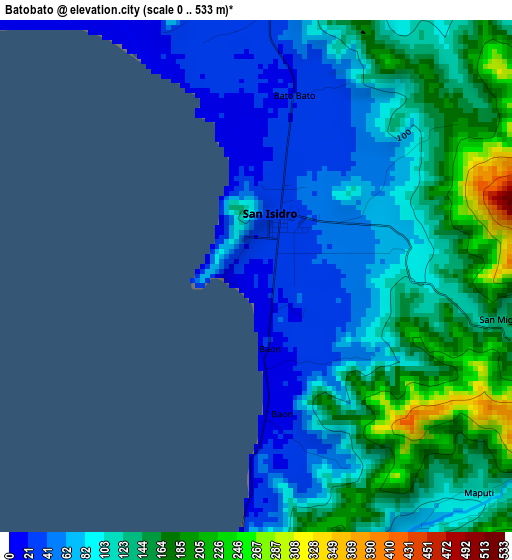 Batobato elevation map