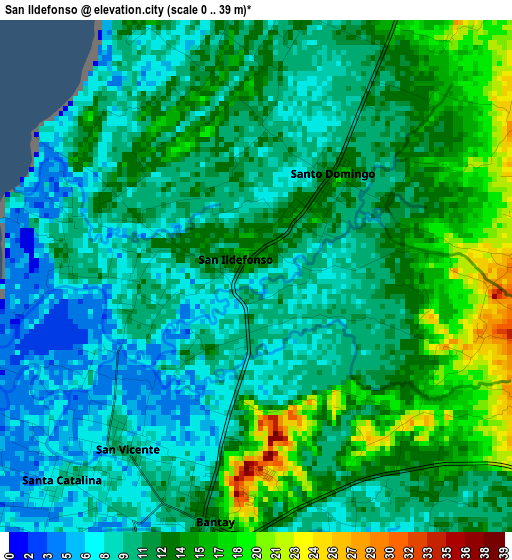 San Ildefonso elevation map