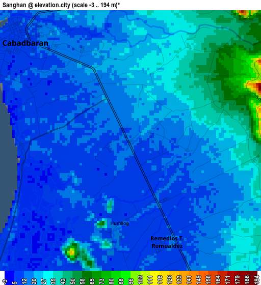 Sanghan elevation map