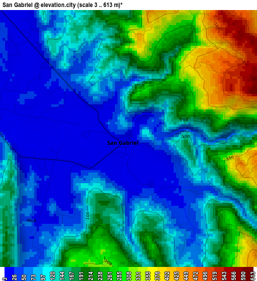 San Gabriel elevation map