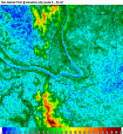 San Gabriel First elevation map