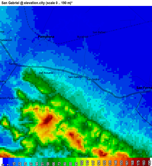 San Gabriel elevation map