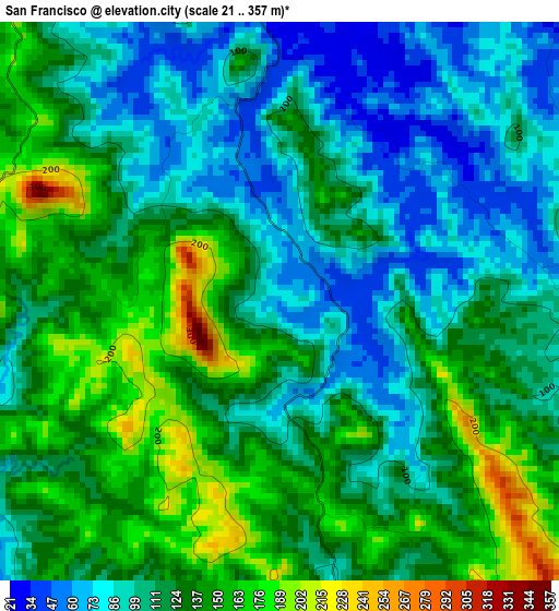 San Francisco elevation map