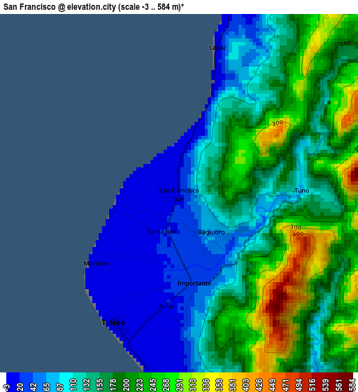 San Francisco elevation map