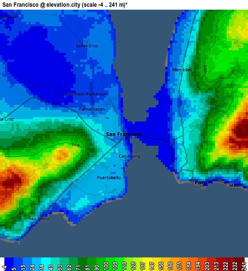 San Francisco elevation map