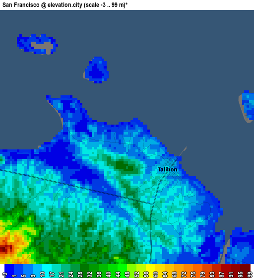 San Francisco elevation map