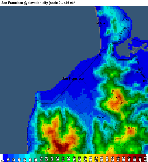 San Francisco elevation map