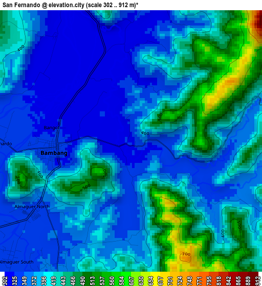 San Fernando elevation map