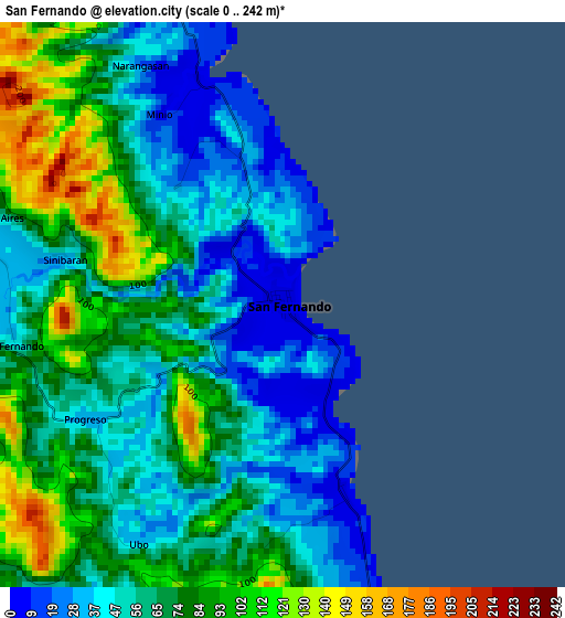 San Fernando elevation map