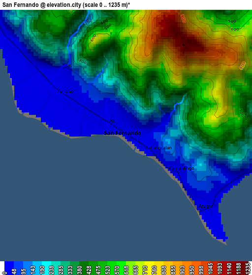 San Fernando elevation map