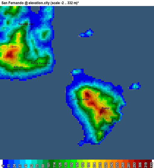 San Fernando elevation map