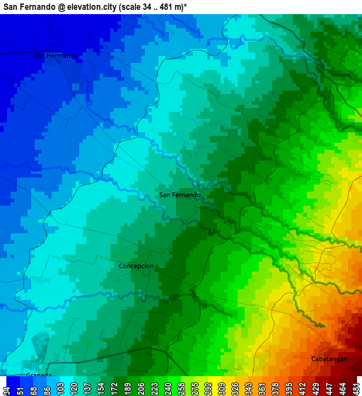 San Fernando elevation map