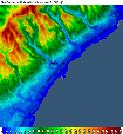 San Fernando elevation map