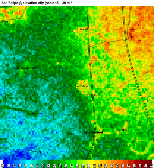 San Felipe elevation map