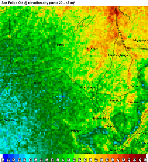 San Felipe Old elevation map