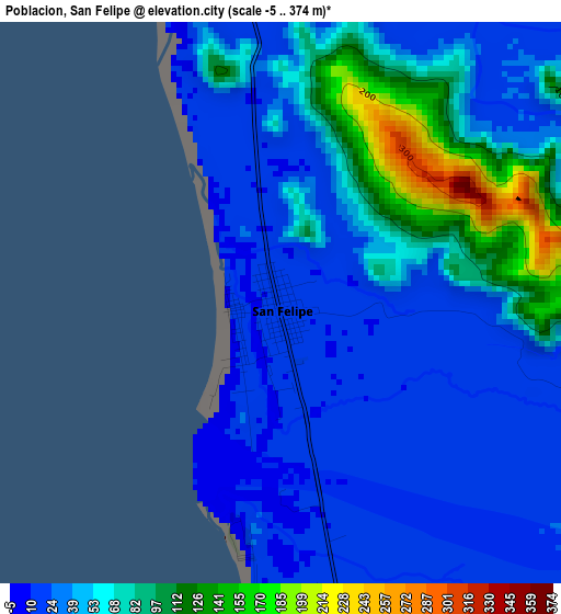 Poblacion, San Felipe elevation map