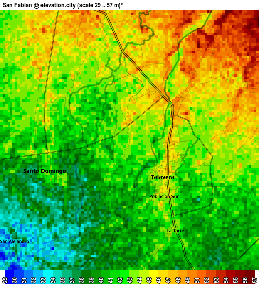 San Fabian elevation map