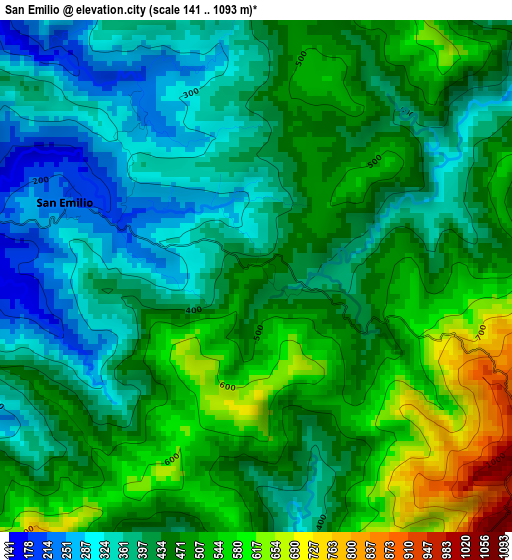 San Emilio elevation map