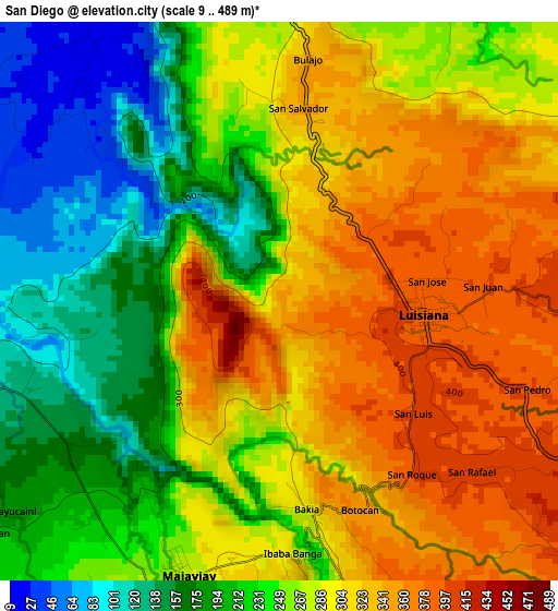 San Diego elevation map