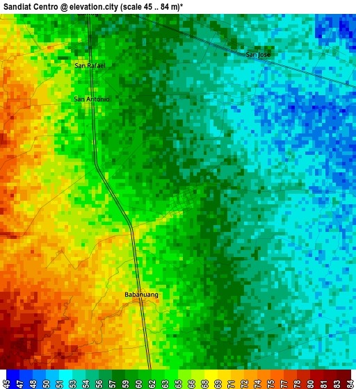 Sandiat Centro elevation map