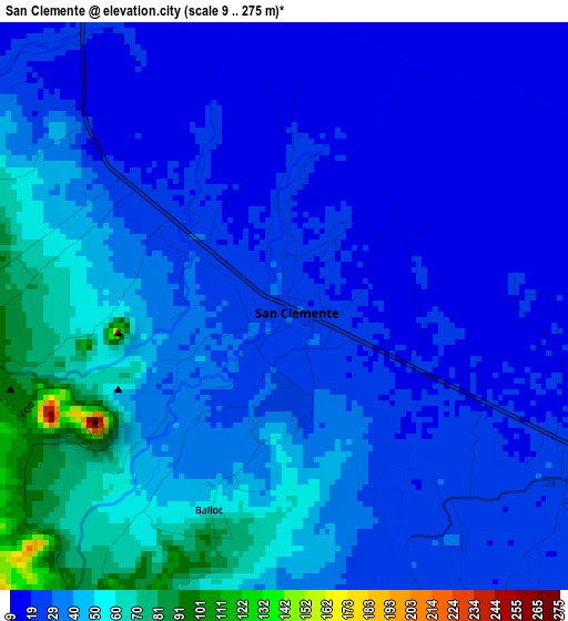 San Clemente elevation map