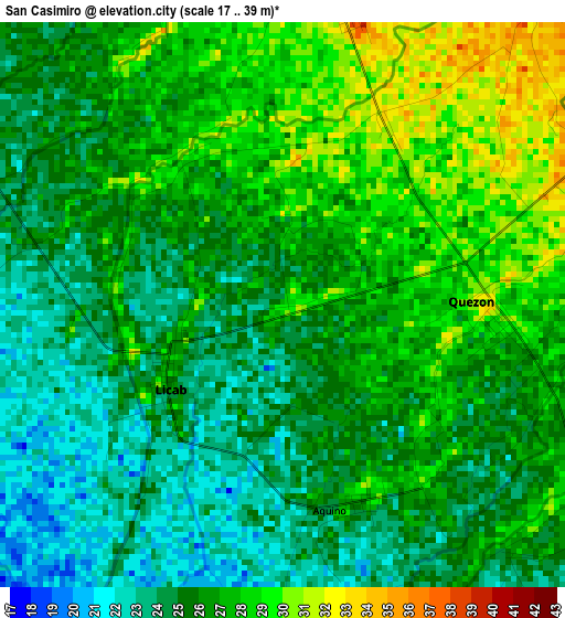 San Casimiro elevation map