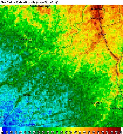 San Carlos elevation map