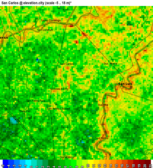 San Carlos elevation map