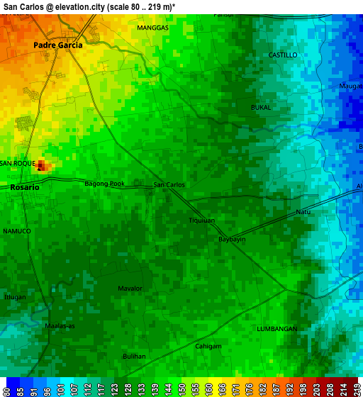 San Carlos elevation map