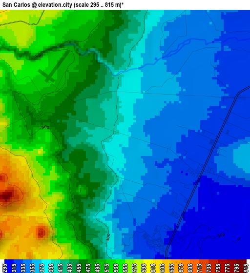 San Carlos elevation map