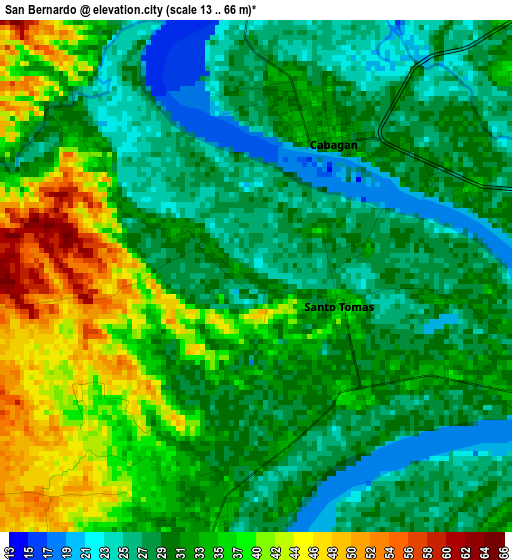 San Bernardo elevation map