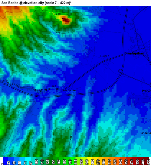 San Benito elevation map