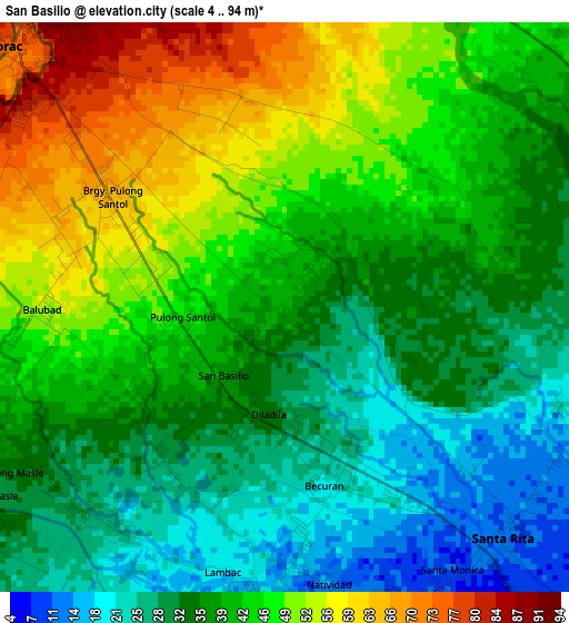 San Basilio elevation map